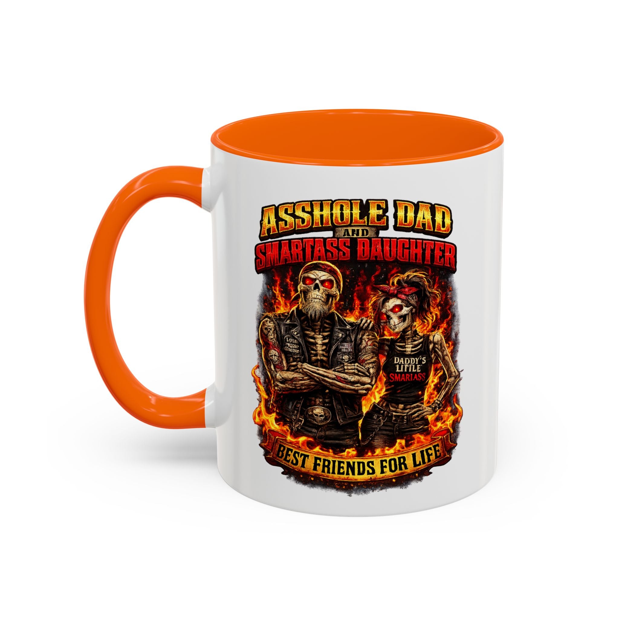 Flaming Skull Coffee Mug — Biker Rock Accent Mug (11/15oz)