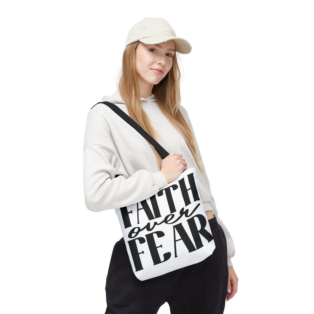 Faith Over Fear Tote Bag — Inspirational Christian Canvas Tote for Church, Gifts & Daily Use