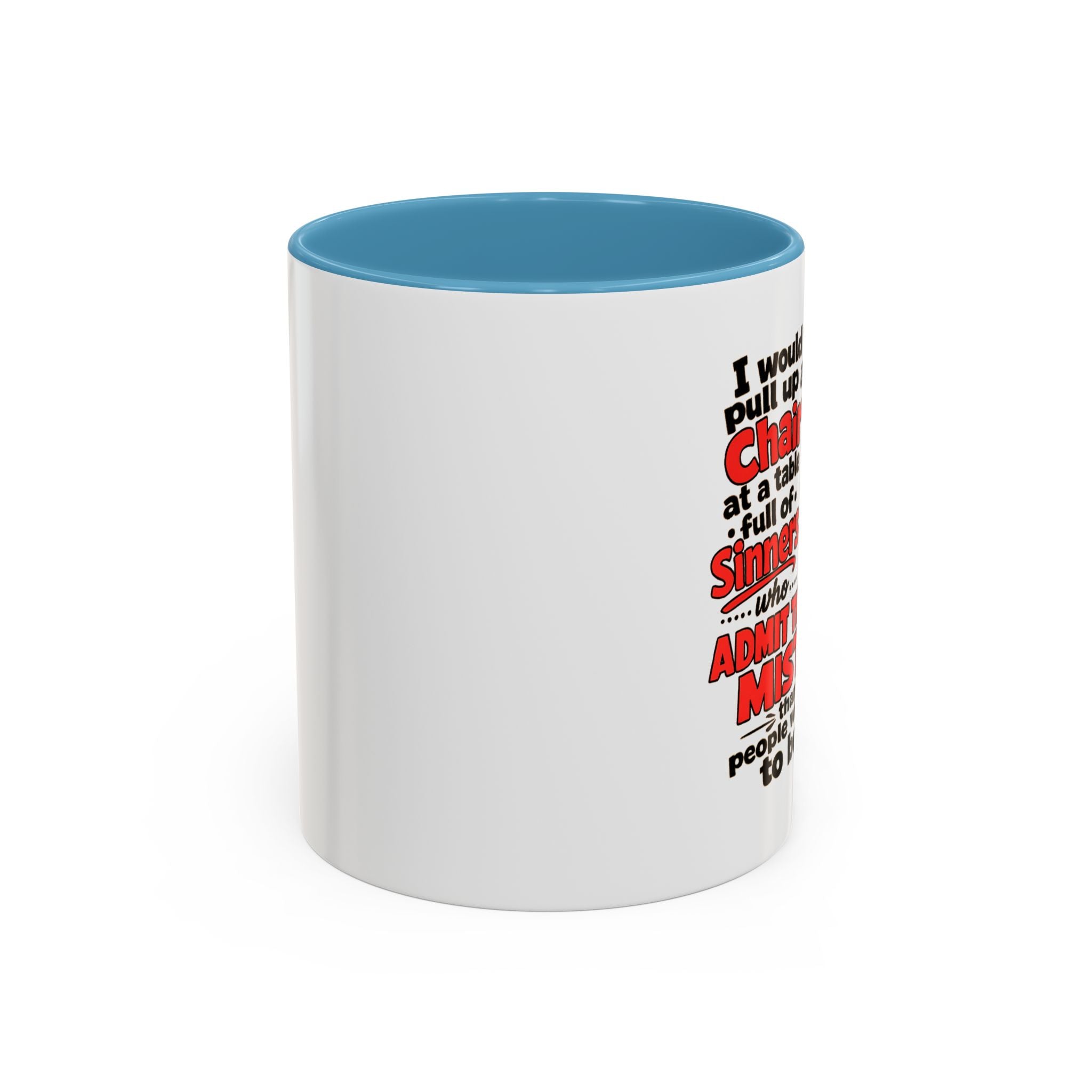 Accent Coffee Mug – 'Rather Pull Up a Chair' Religious Gnome Inspirational Coffee Mug