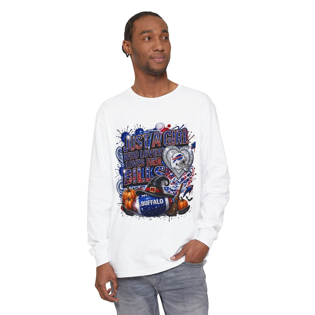 Long Sleeve T-Shirt — "Just a Girl Who Loves Her Bills" Buffalo Football Fan Tee