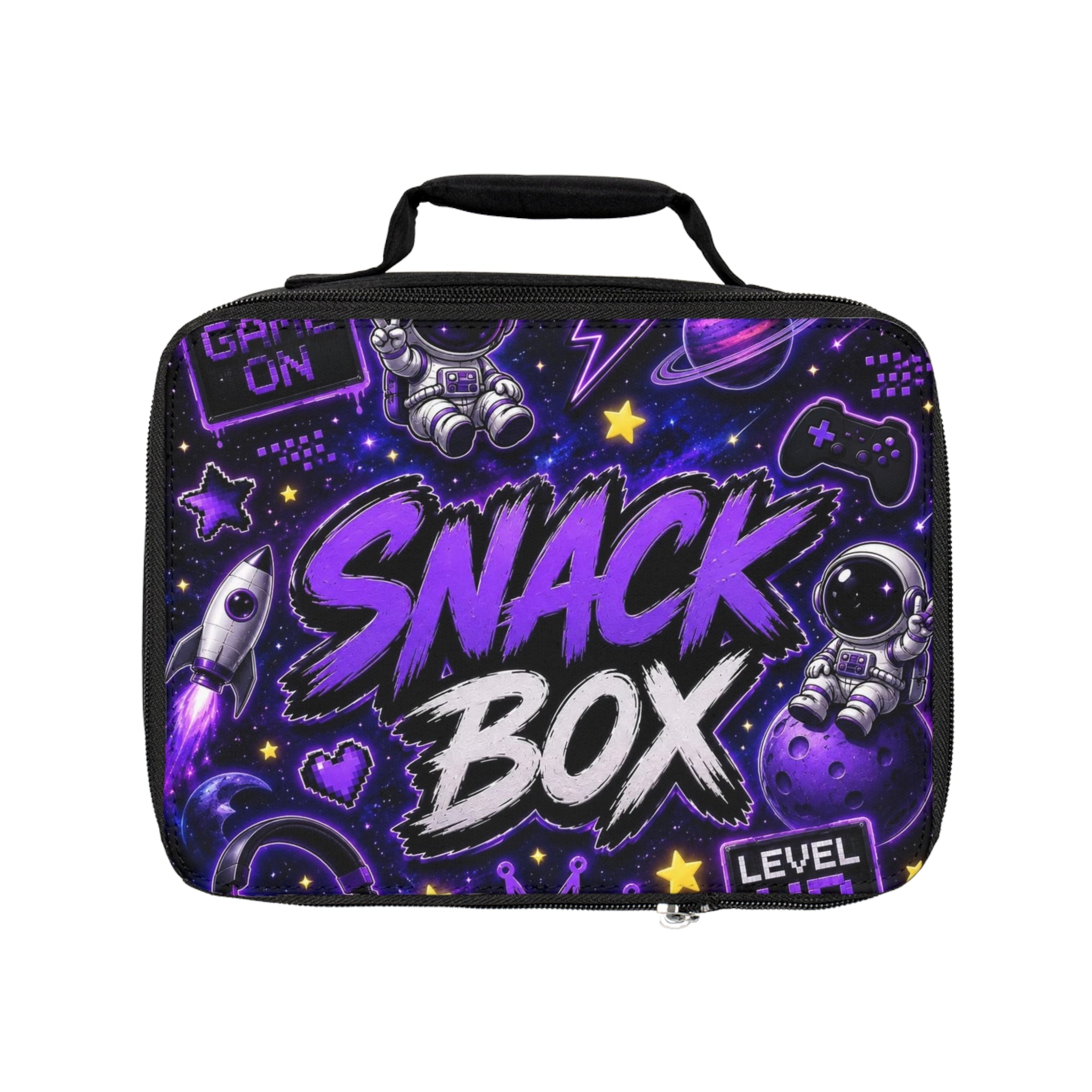 Snack Box Lunch Bag — Gamer Space Astronaut Kids Labeled Cooler