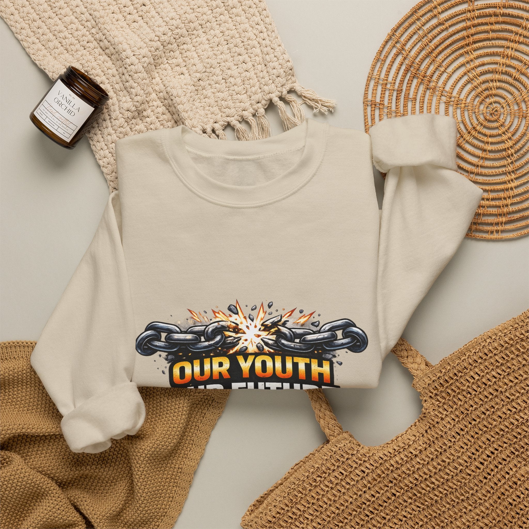 Crewneck Sweatshirt - "Our Youth Our Future Our Choice" Graphic
