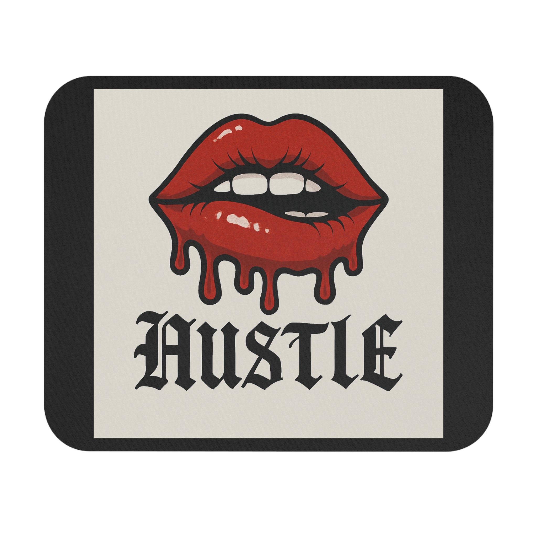 Hustle Dripping Lips Mouse Pad — Retro Gothic Desk Mat