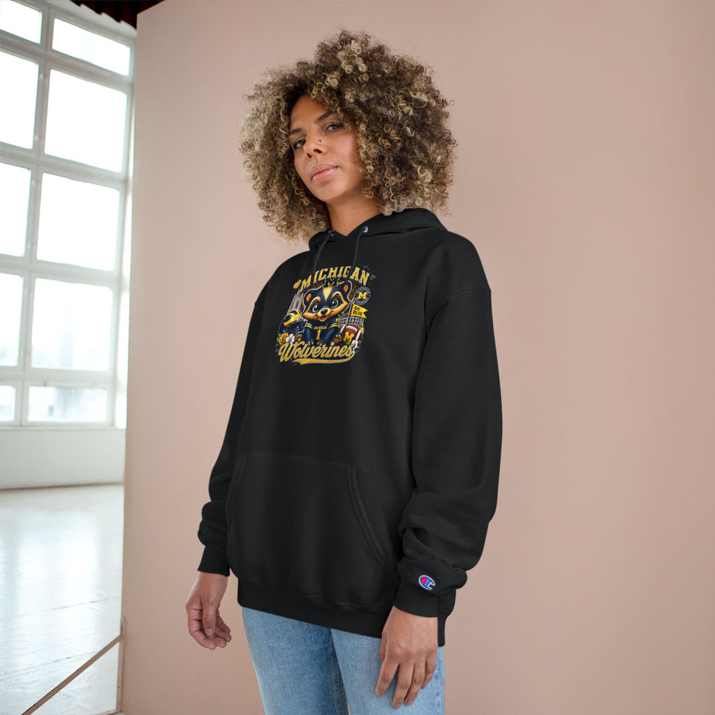 Michigan Wolverines Hoodie — Retro Mascot Champion Pullover
