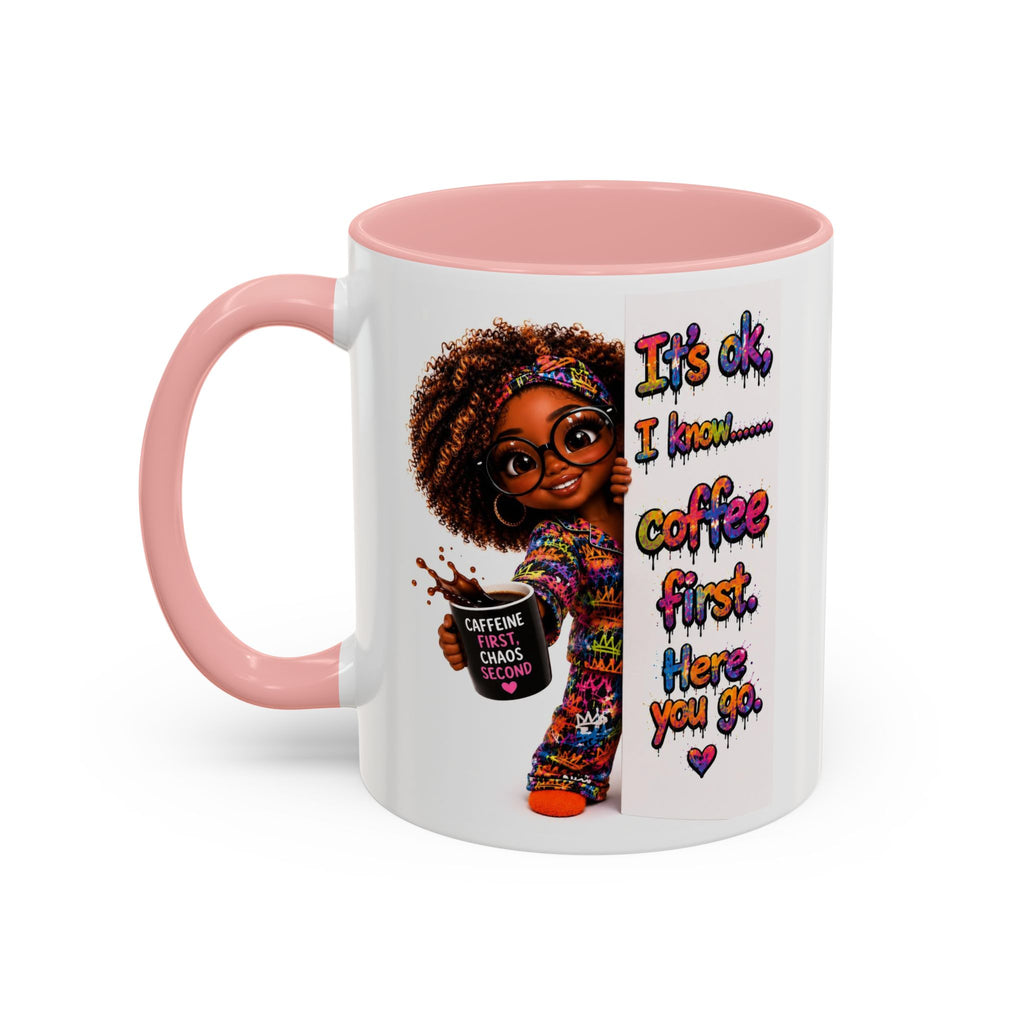 Floral Accent Coffee Mug (11/15oz) — Colorful Botanical Coffee Cup