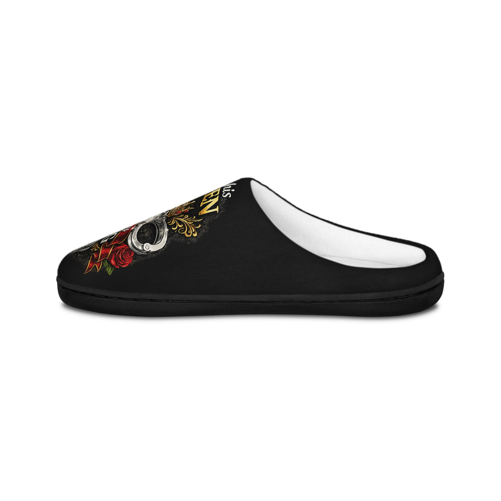 Queen & King Crown Indoor Slippers — 'I am his QUEEN' Matching Women's Slippers