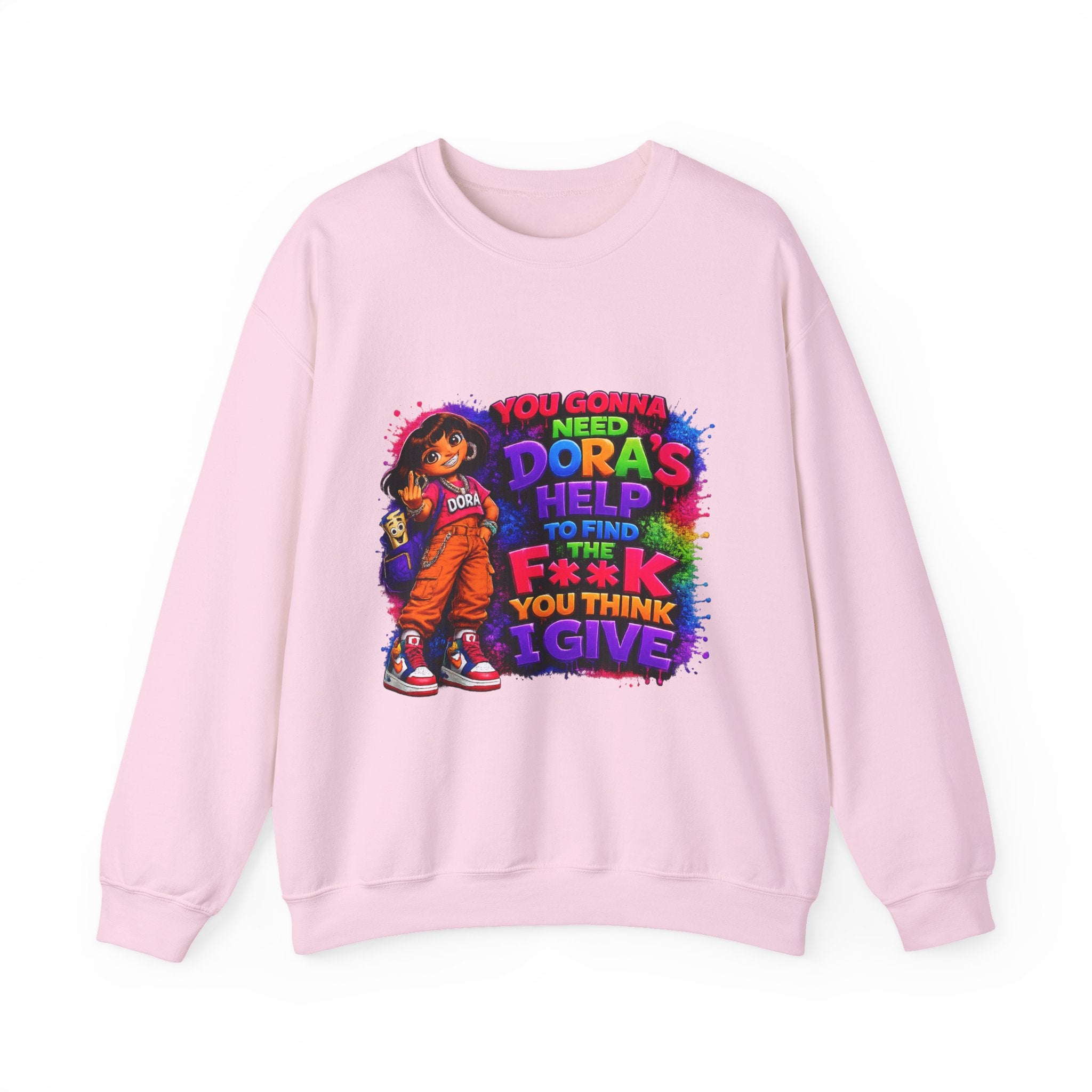 Graphic Sweatshirt — "You Gonna Need Dora's Help" Bold Streetwear Crewneck