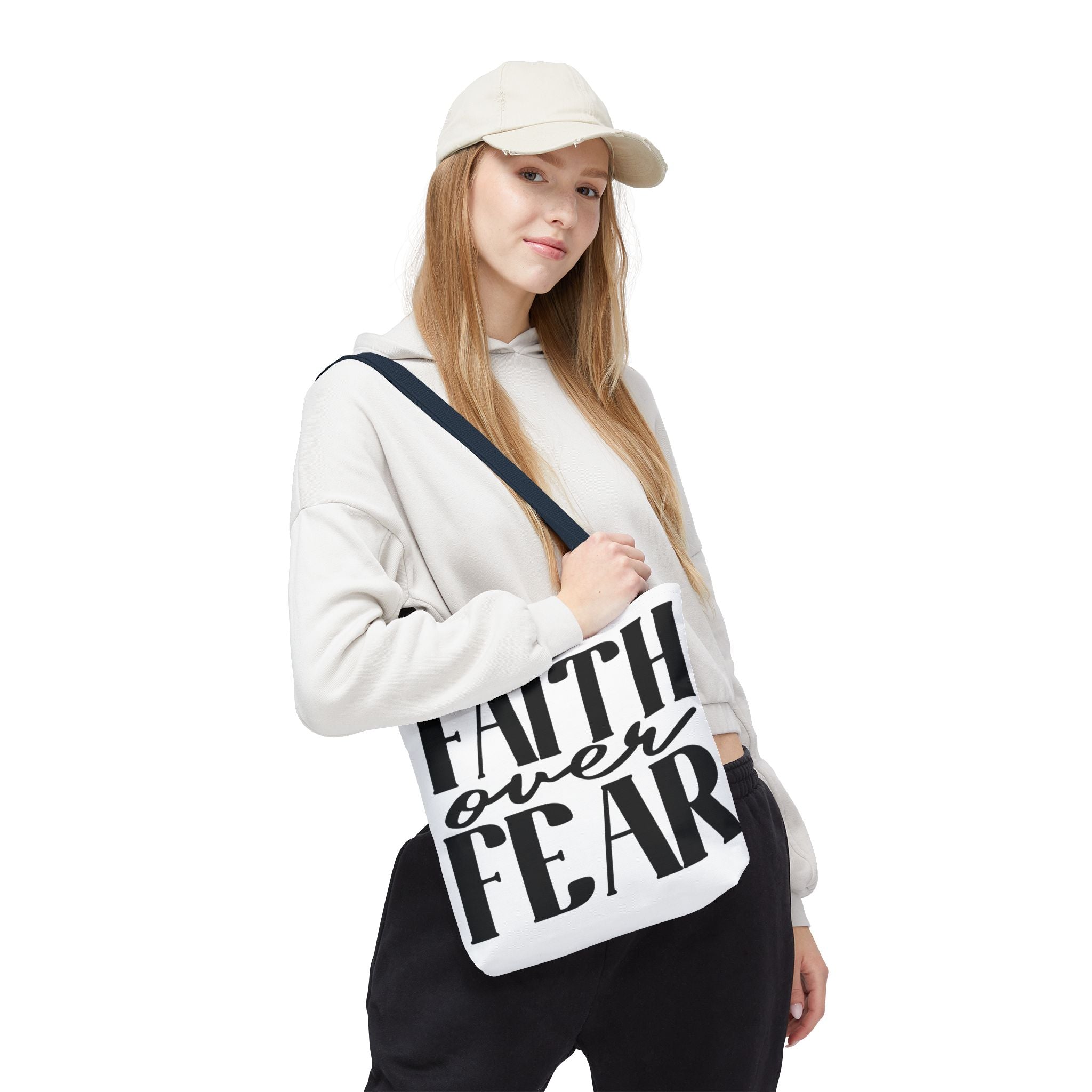 Faith Over Fear Tote Bag — Inspirational Christian Canvas Tote for Church, Gifts & Daily Use