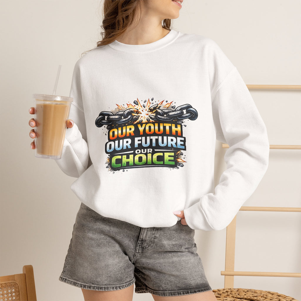 Crewneck Sweatshirt - "Our Youth Our Future Our Choice" Graphic
