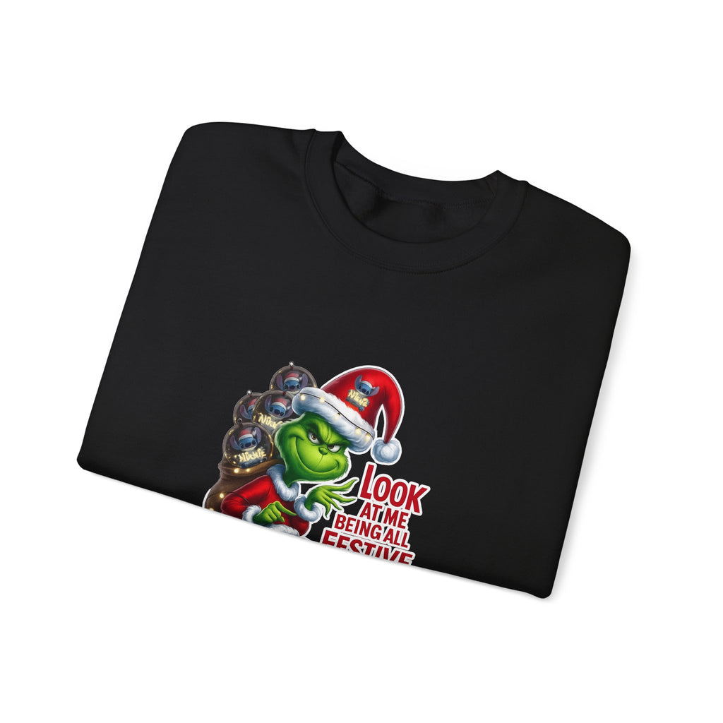Festive Frog Holiday Sweatshirt — "Look at Me Being All Festive and Shit"