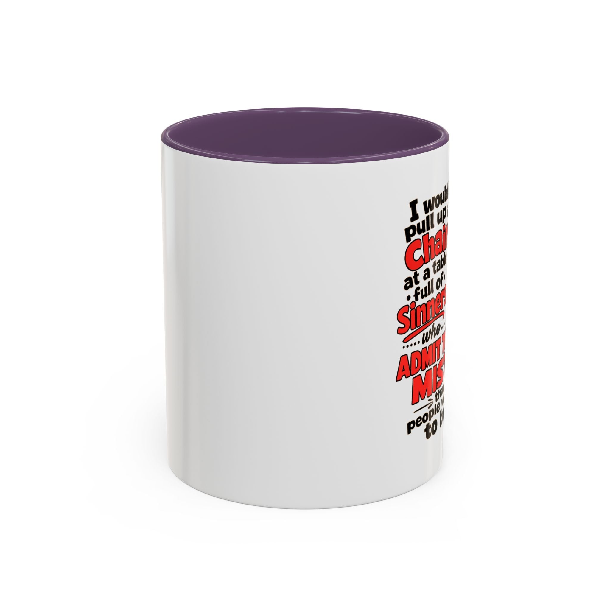 Accent Coffee Mug – 'Rather Pull Up a Chair' Religious Gnome Inspirational Coffee Mug