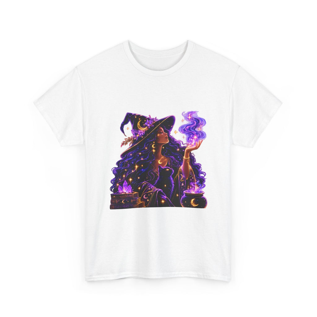 Witchy Night Tee — Mystic Woman with Potion Graphic Shirt