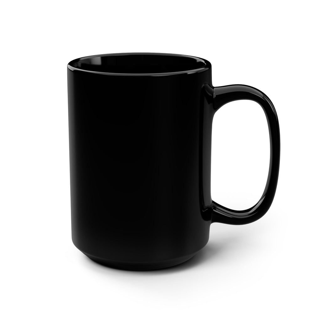 Christmas Hug 15oz Black Mug — Festive Holiday Coffee Cup with Gingerbread & Santa Hat Lettering