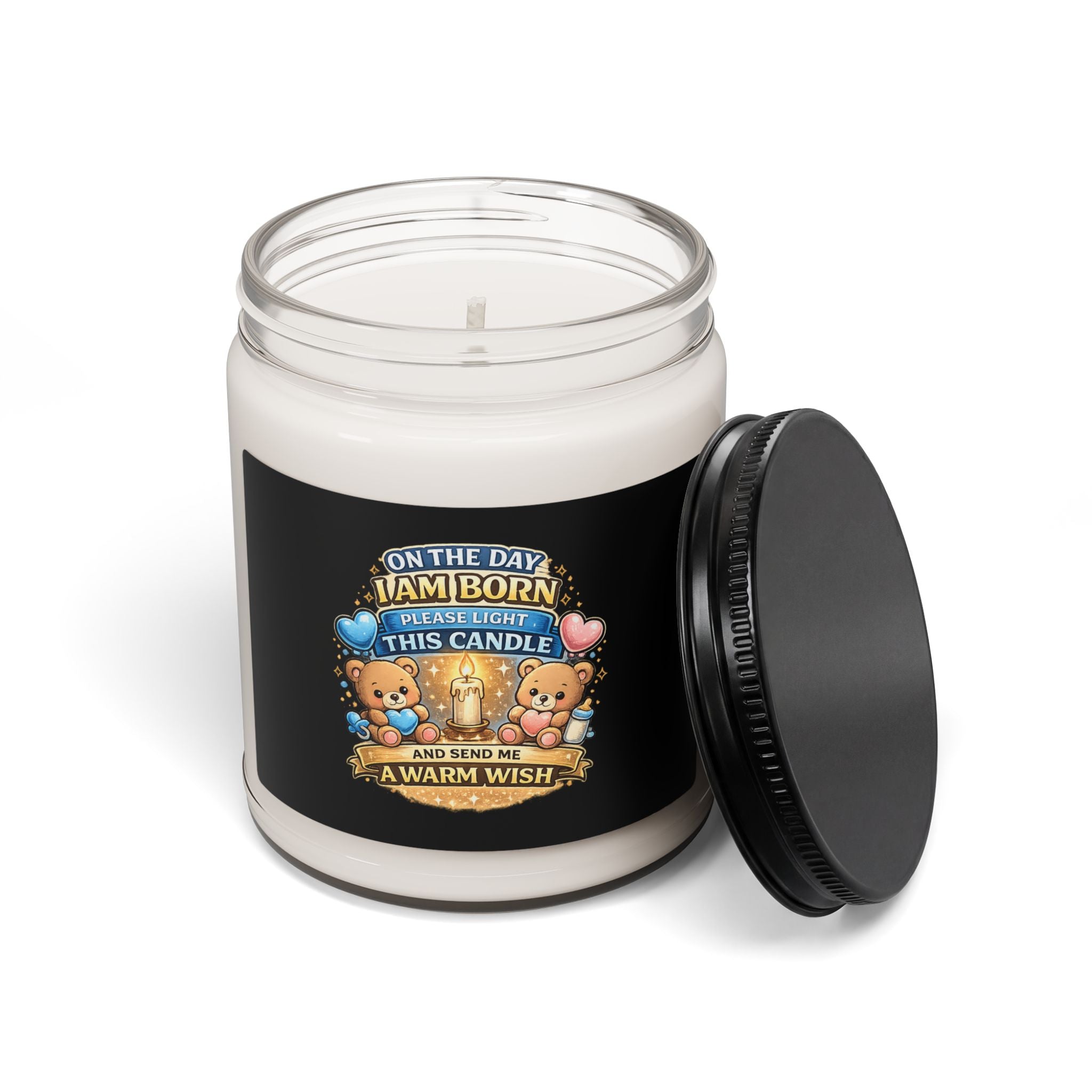 Baby Shower Soy Candle — "On the Day I Am Born" Newborn Keepsake Scented Candle (9oz)