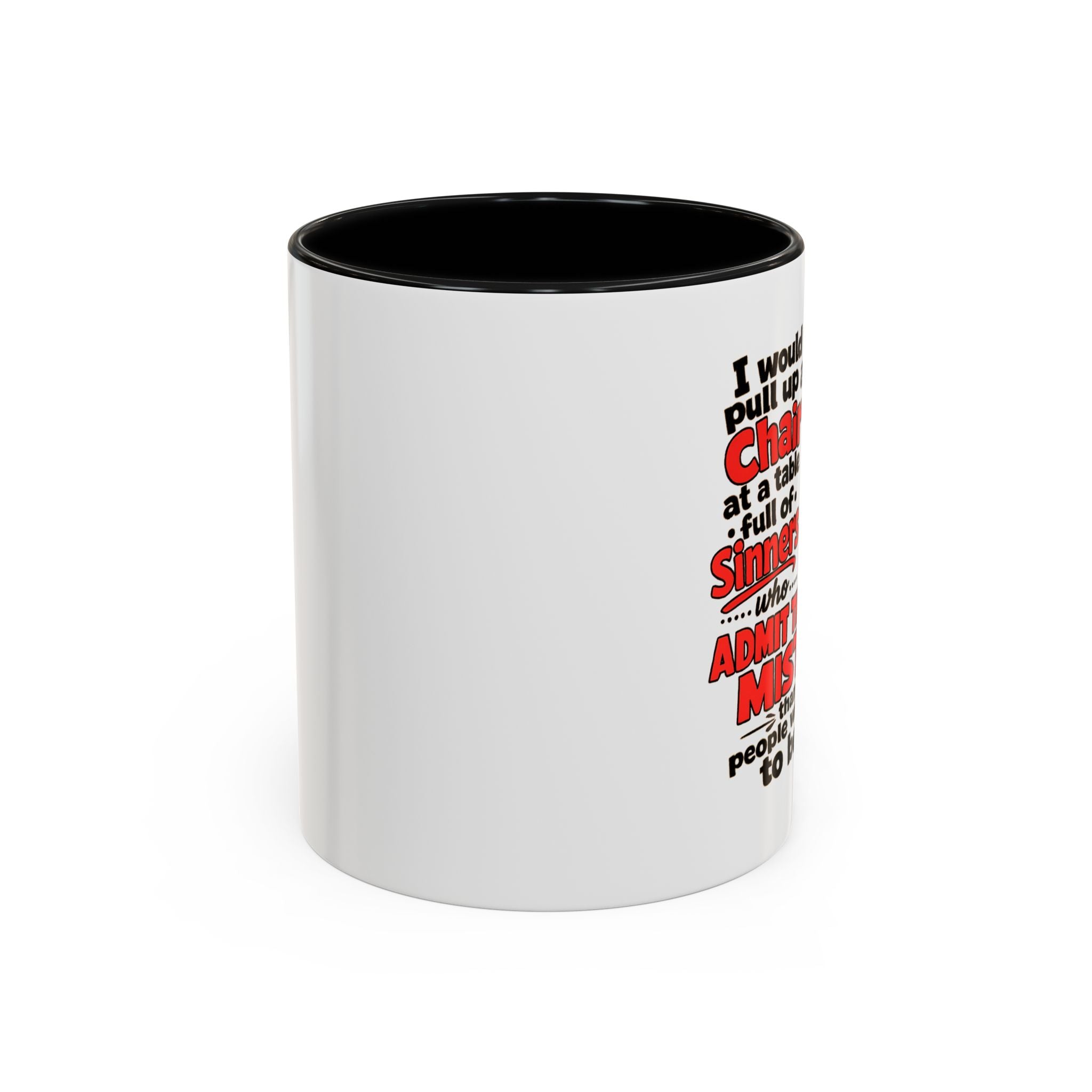 Accent Coffee Mug – 'Rather Pull Up a Chair' Religious Gnome Inspirational Coffee Mug