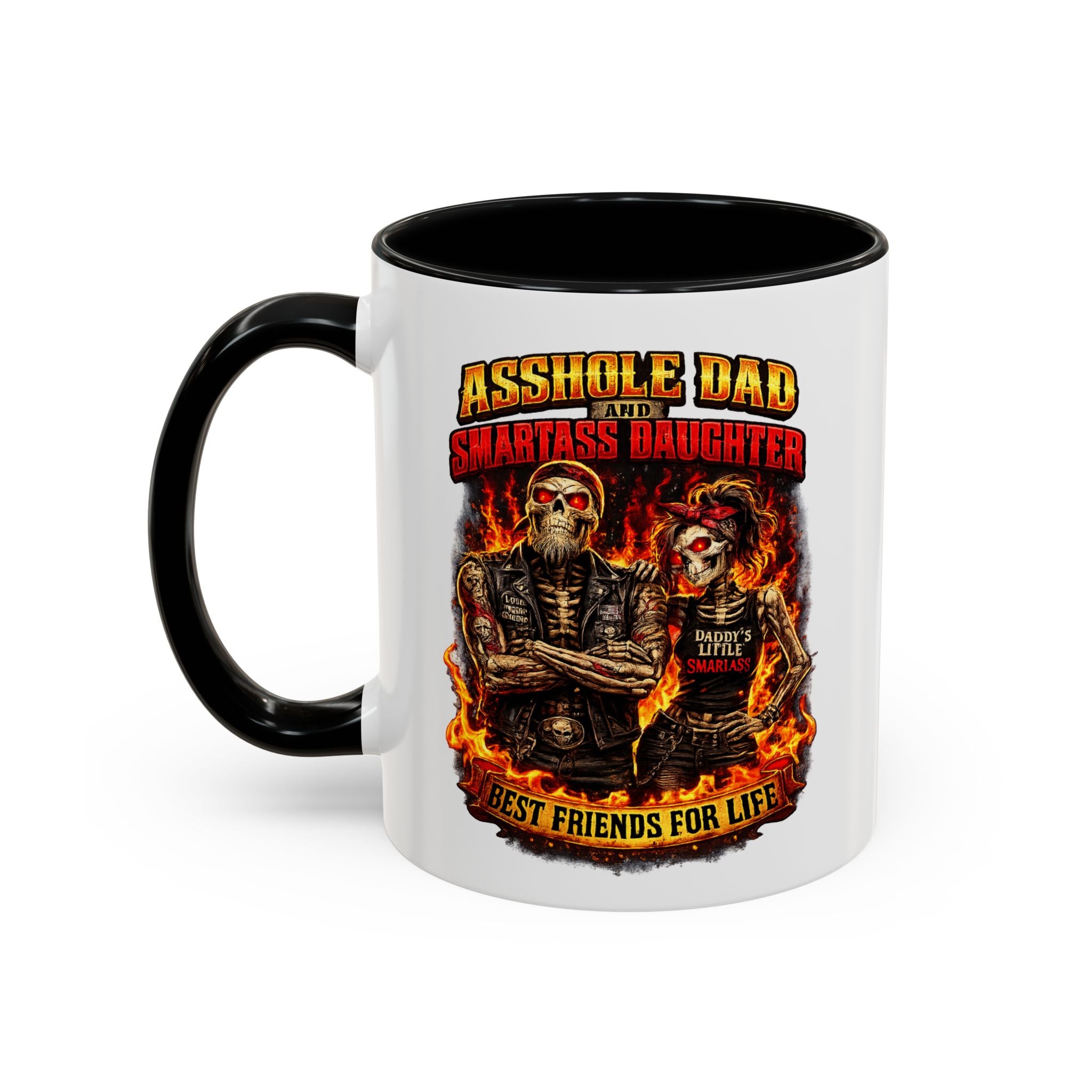 Flaming Skull Coffee Mug — Biker Rock Accent Mug (11/15oz)