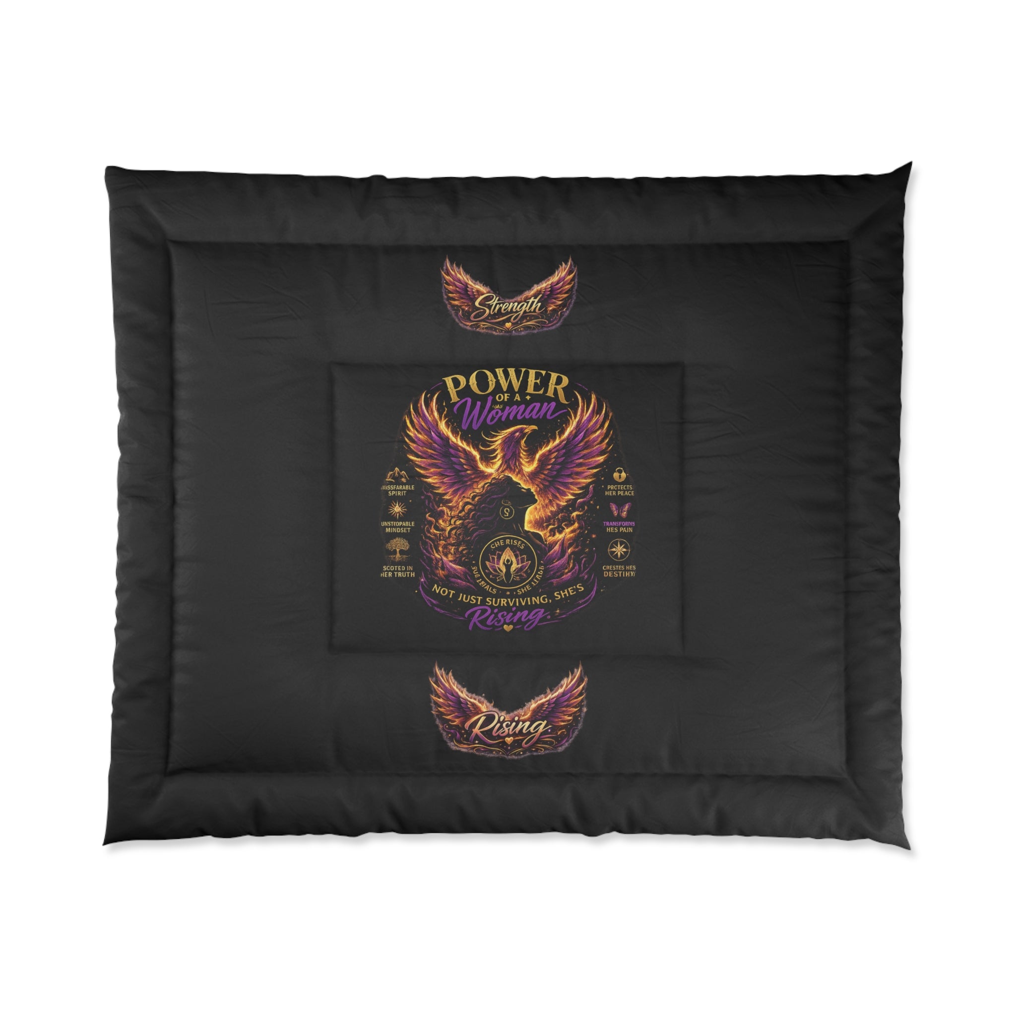 Power Woman Phoenix Comforter - Inspirational Empowerment Bedding