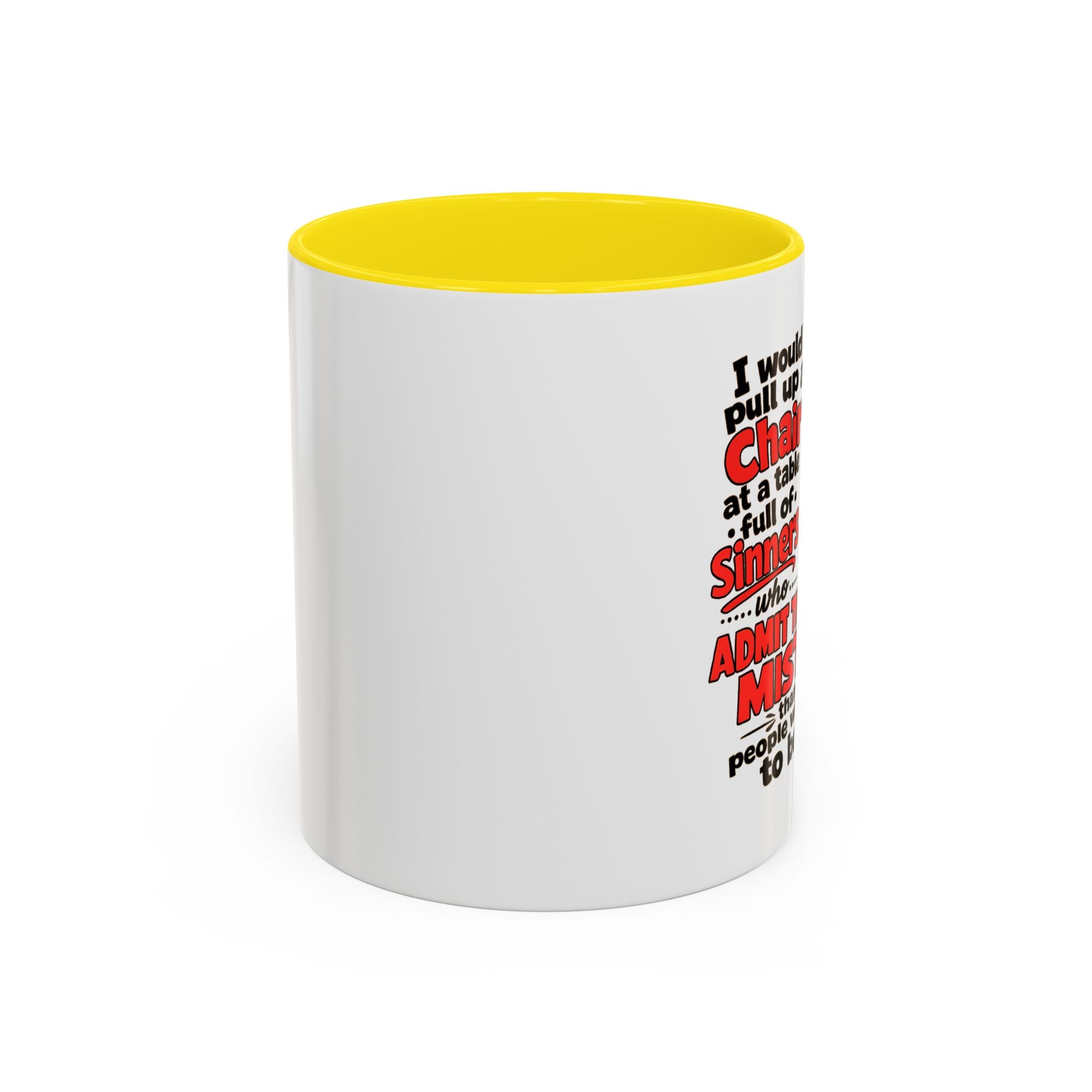Accent Coffee Mug – 'Rather Pull Up a Chair' Religious Gnome Inspirational Coffee Mug