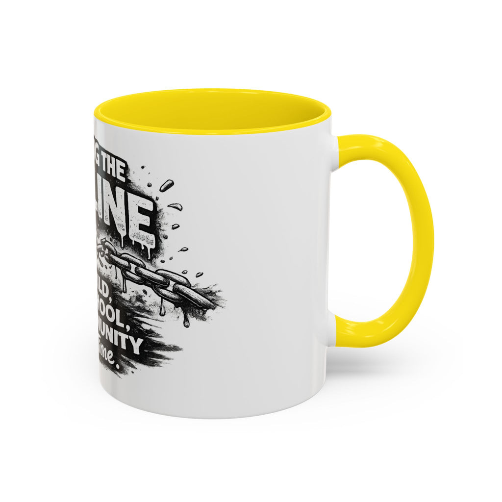 Breaking the Pipeline Coffee Mug — "Breaking the Pipeline: One Child, One School, One Community at a Time"