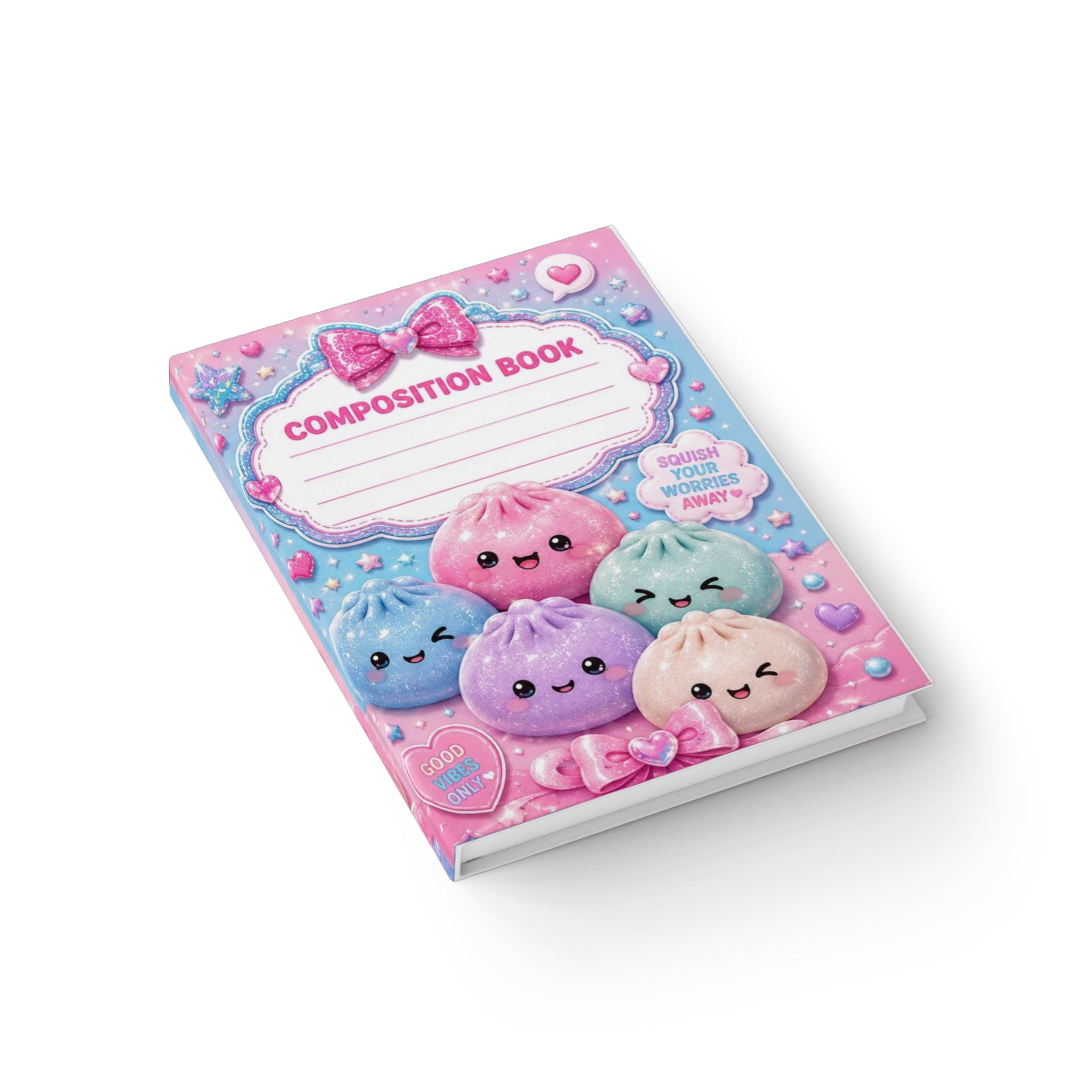 Kawaii Dumpling Composition Notebook — Ruled Journal with Cute Pastel Squishy Design