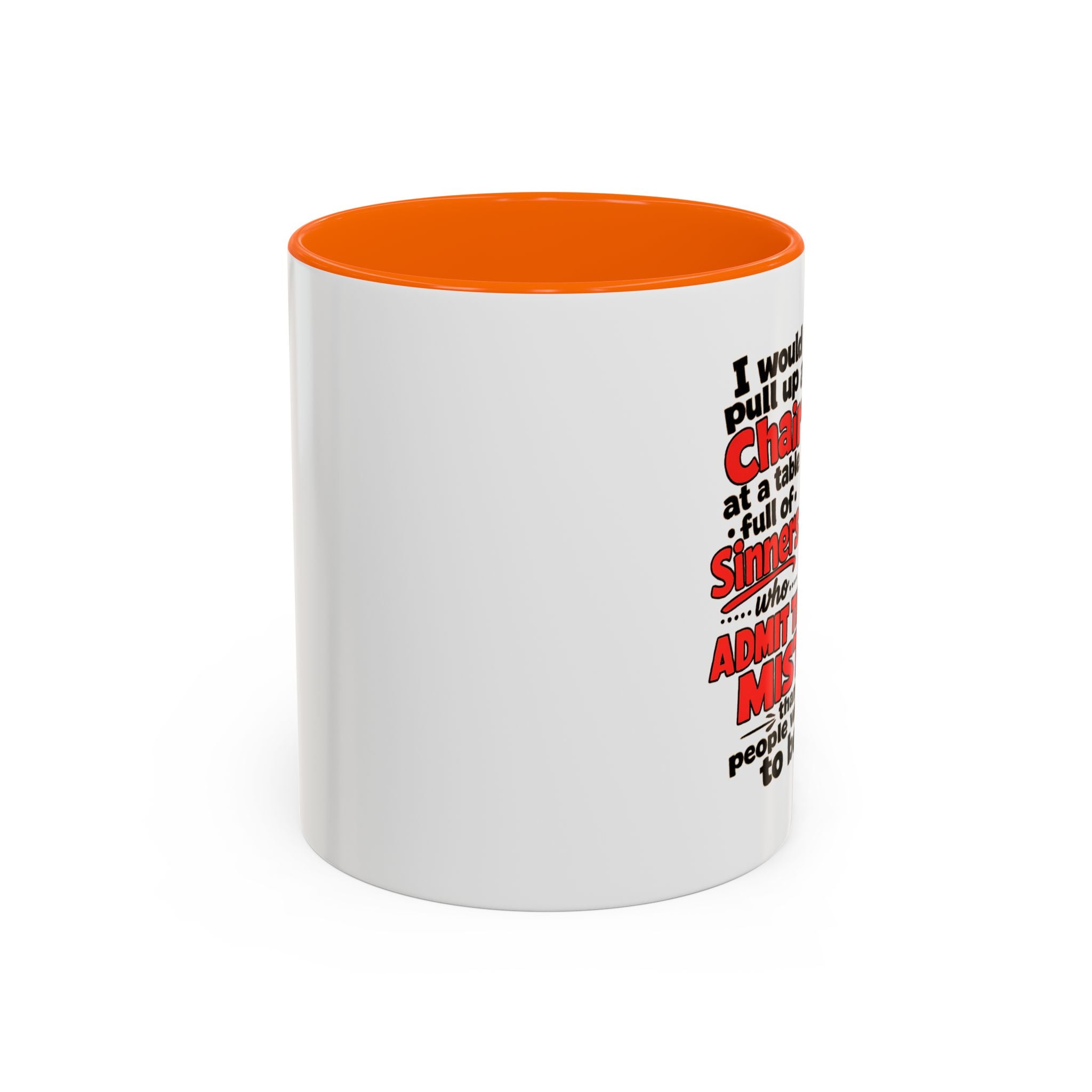 Accent Coffee Mug – 'Rather Pull Up a Chair' Religious Gnome Inspirational Coffee Mug