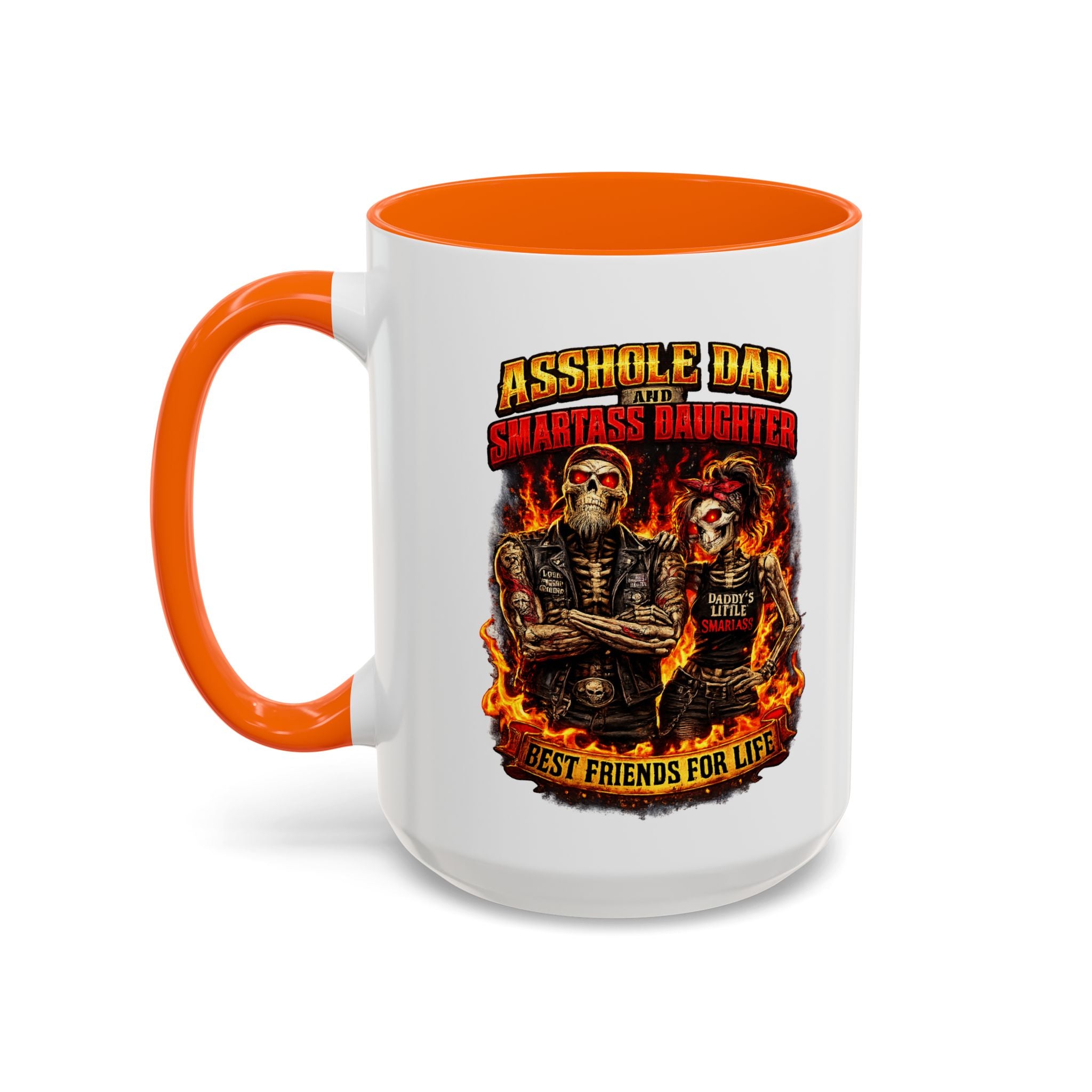 Flaming Skull Coffee Mug — Biker Rock Accent Mug (11/15oz)