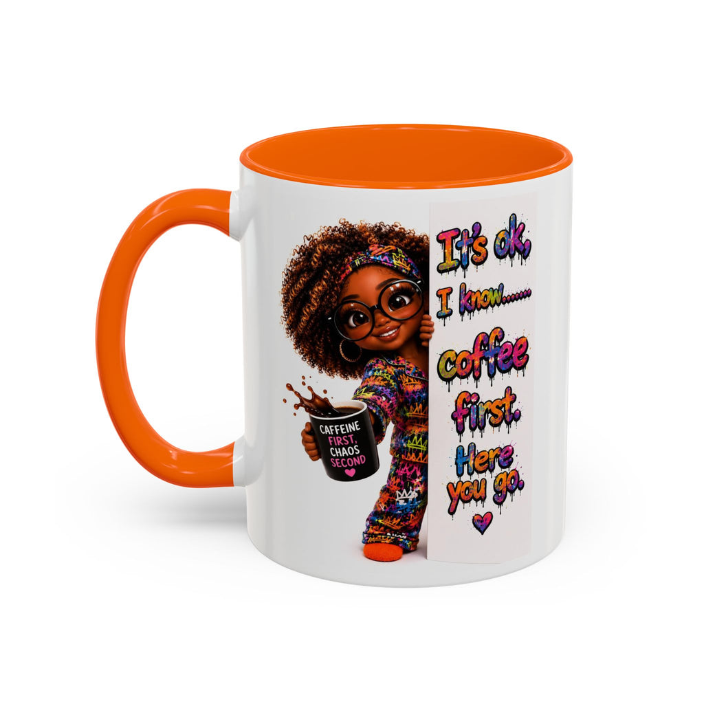 Floral Accent Coffee Mug (11/15oz) — Colorful Botanical Coffee Cup