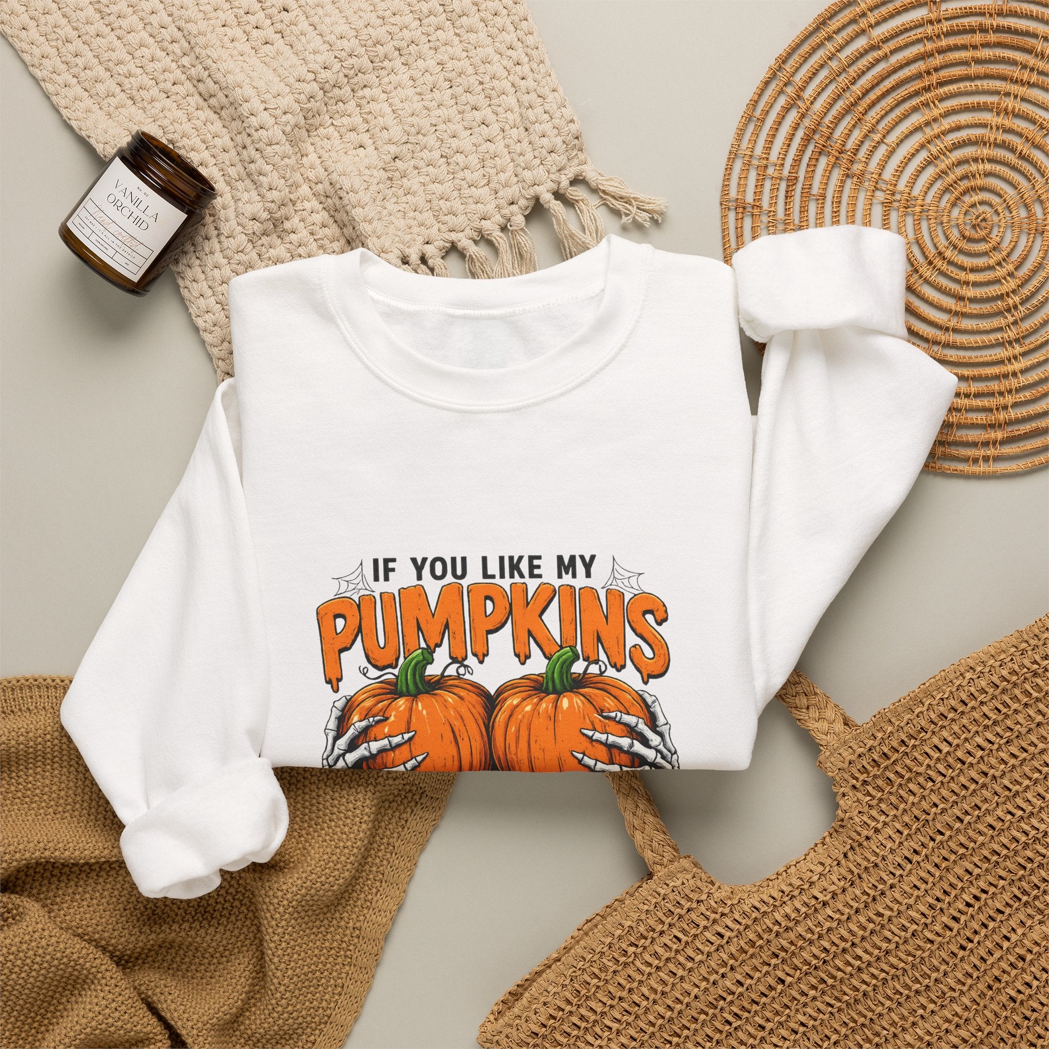 Funny Pumpkin Pie Sweatshirt — "If You Like My Pumpkins You Should See My Pie" Fall Crewneck