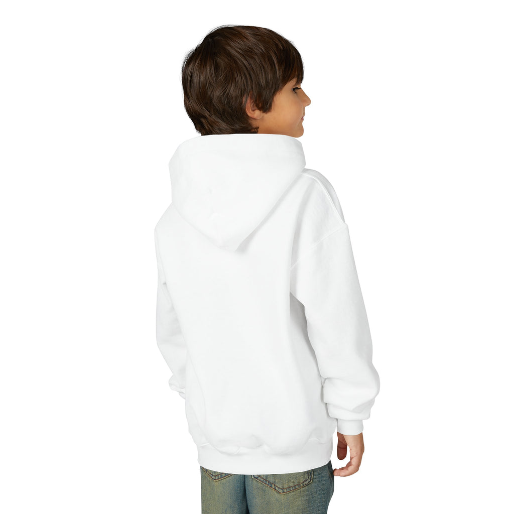 Youth Hoodie – Halloween Monster Truck Kids Pullover (Orange Truck with Bats)