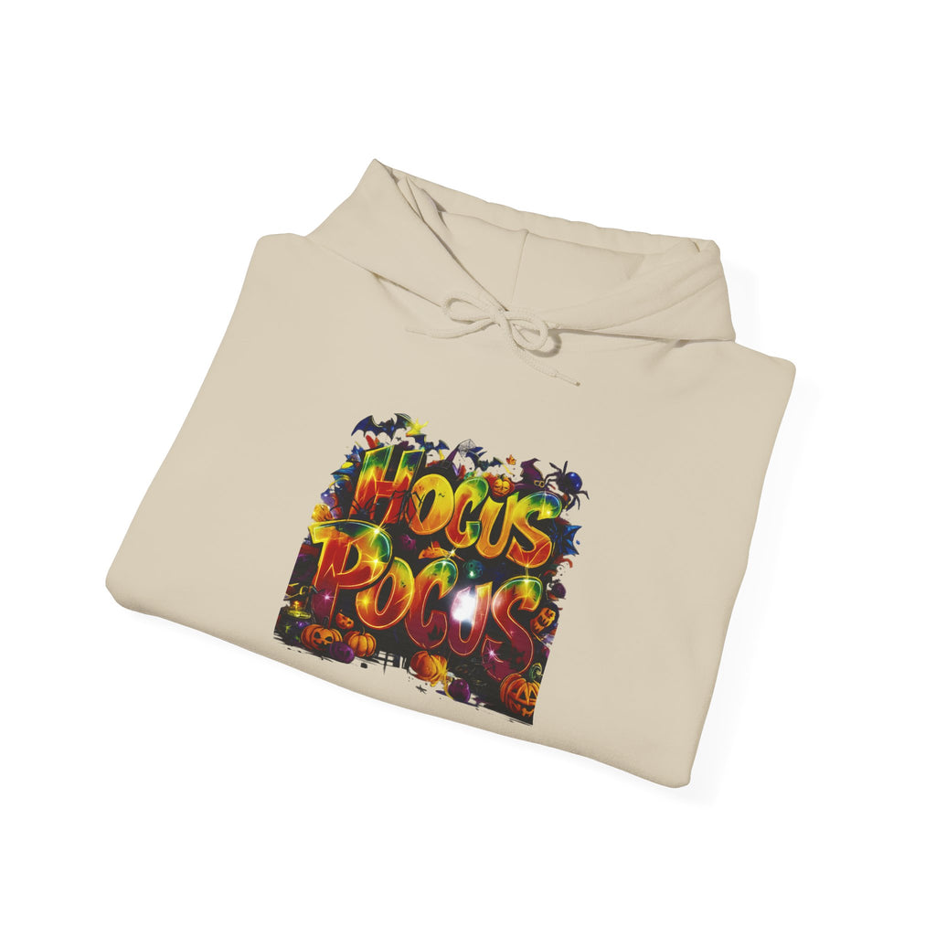 Hocus Pocus Halloween Hoodie — Colorful Spooky Graphic Pullover