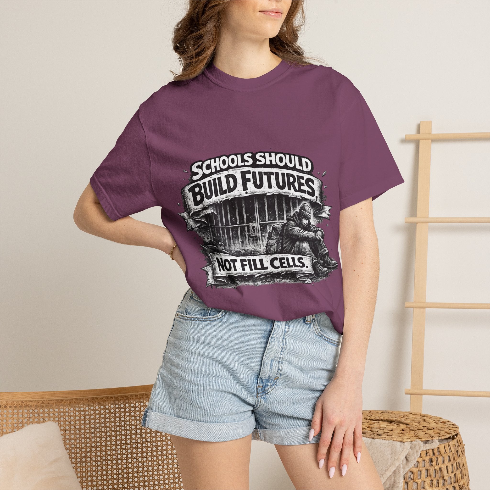 T-Shirt — "Schools Should Build Futures Not Fill Cells" Graphic Tee