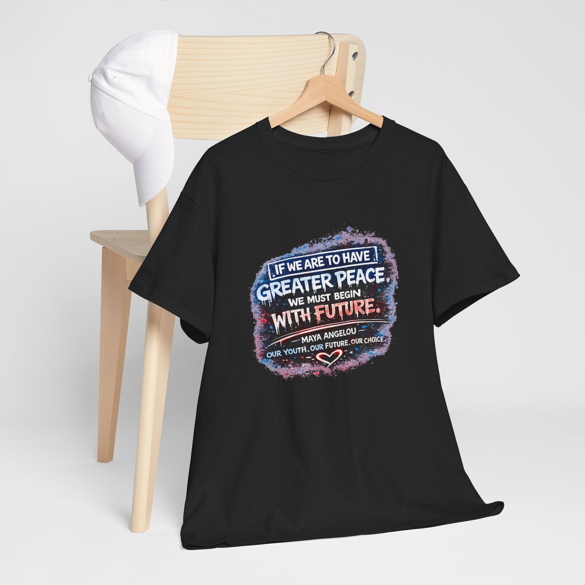 Peace & Future Quote Tee — "Greater Peace...with Future" Inspirational Graphic T-Shirt