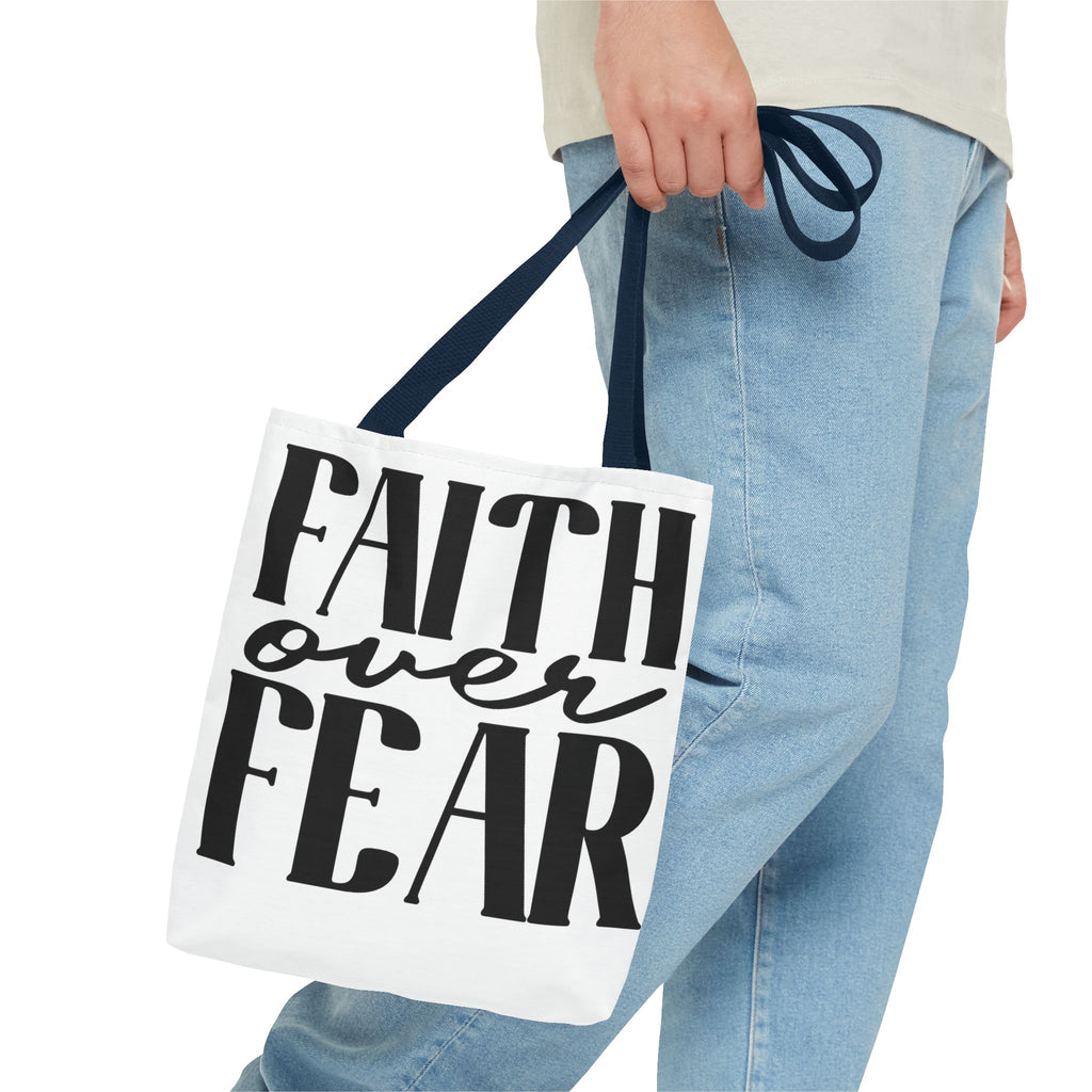 Faith Over Fear Tote Bag — Inspirational Christian Canvas Tote for Church, Gifts & Daily Use