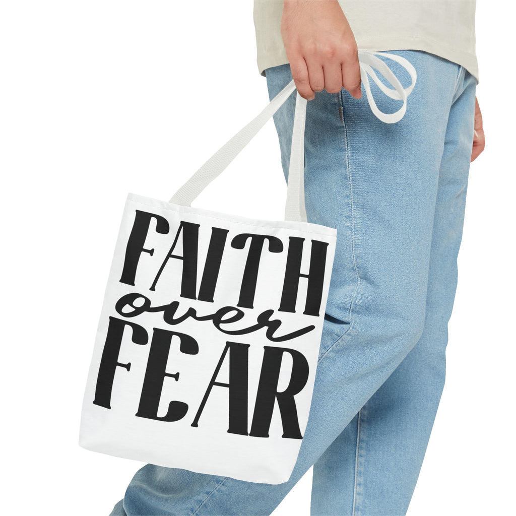 Faith Over Fear Tote Bag — Inspirational Christian Canvas Tote for Church, Gifts & Daily Use
