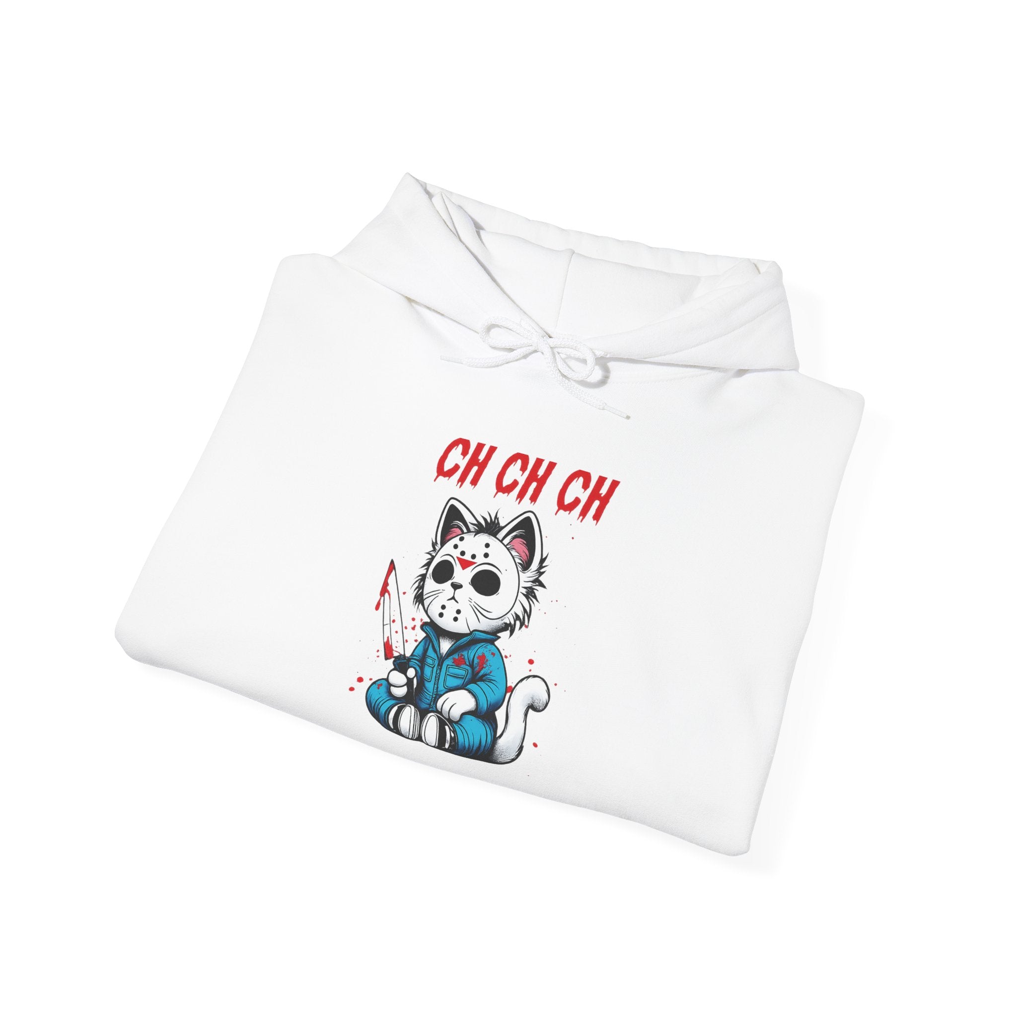 Cat Ch Ch Ch Hoodie — Cute Creepy Cat Hooded Sweatshirt