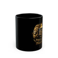 Leo Zodiac Black Mug — "Born to Shine, Made to Lead" (11oz & 15oz)