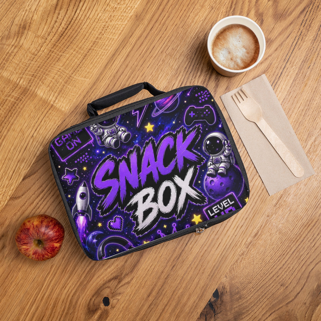 Snack Box Lunch Bag — Gamer Space Astronaut Kids Labeled Cooler