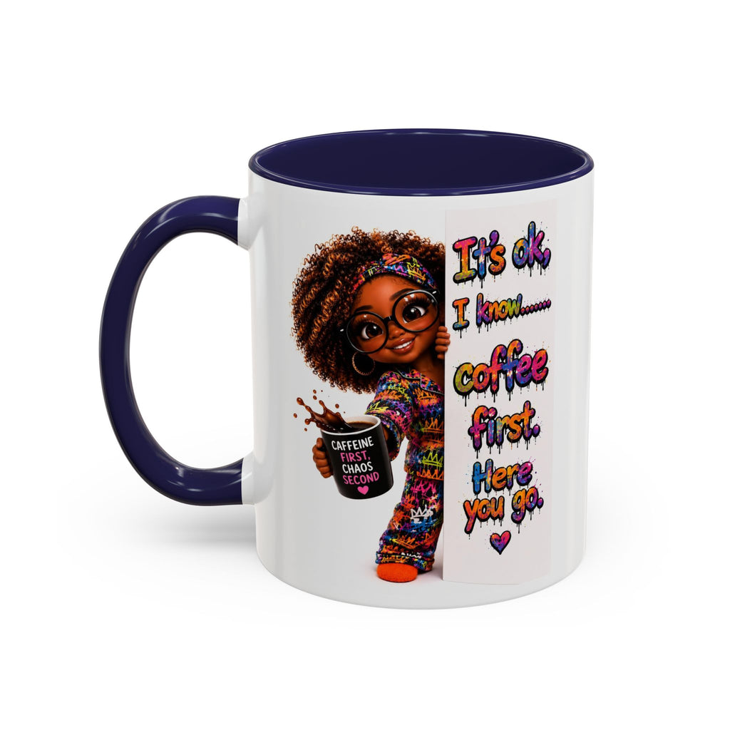 Floral Accent Coffee Mug (11/15oz) — Colorful Botanical Coffee Cup