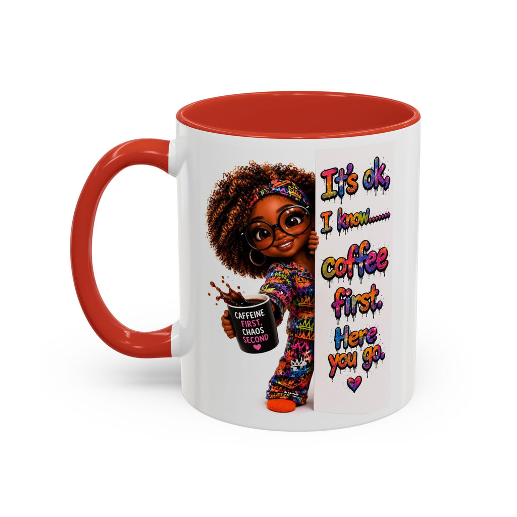 Floral Accent Coffee Mug (11/15oz) — Colorful Botanical Coffee Cup