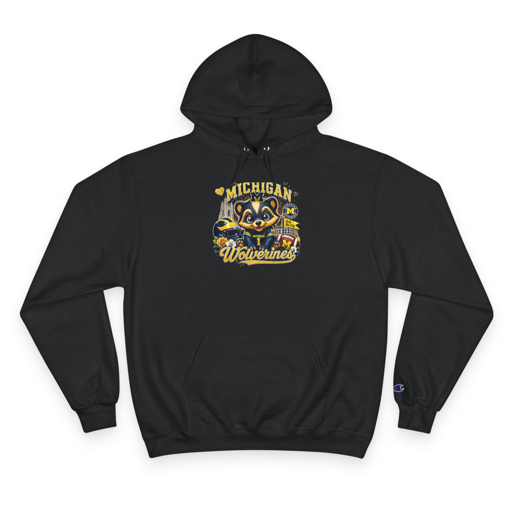 Michigan Wolverines Hoodie — Retro Mascot Champion Pullover