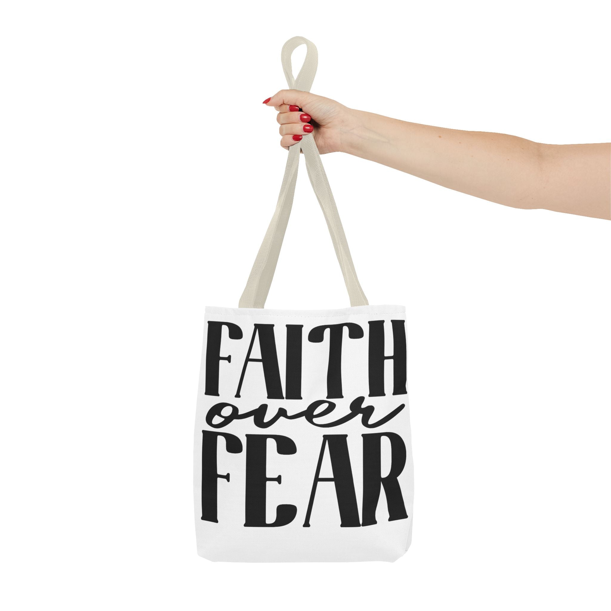 Faith Over Fear Tote Bag — Inspirational Christian Canvas Tote for Church, Gifts & Daily Use