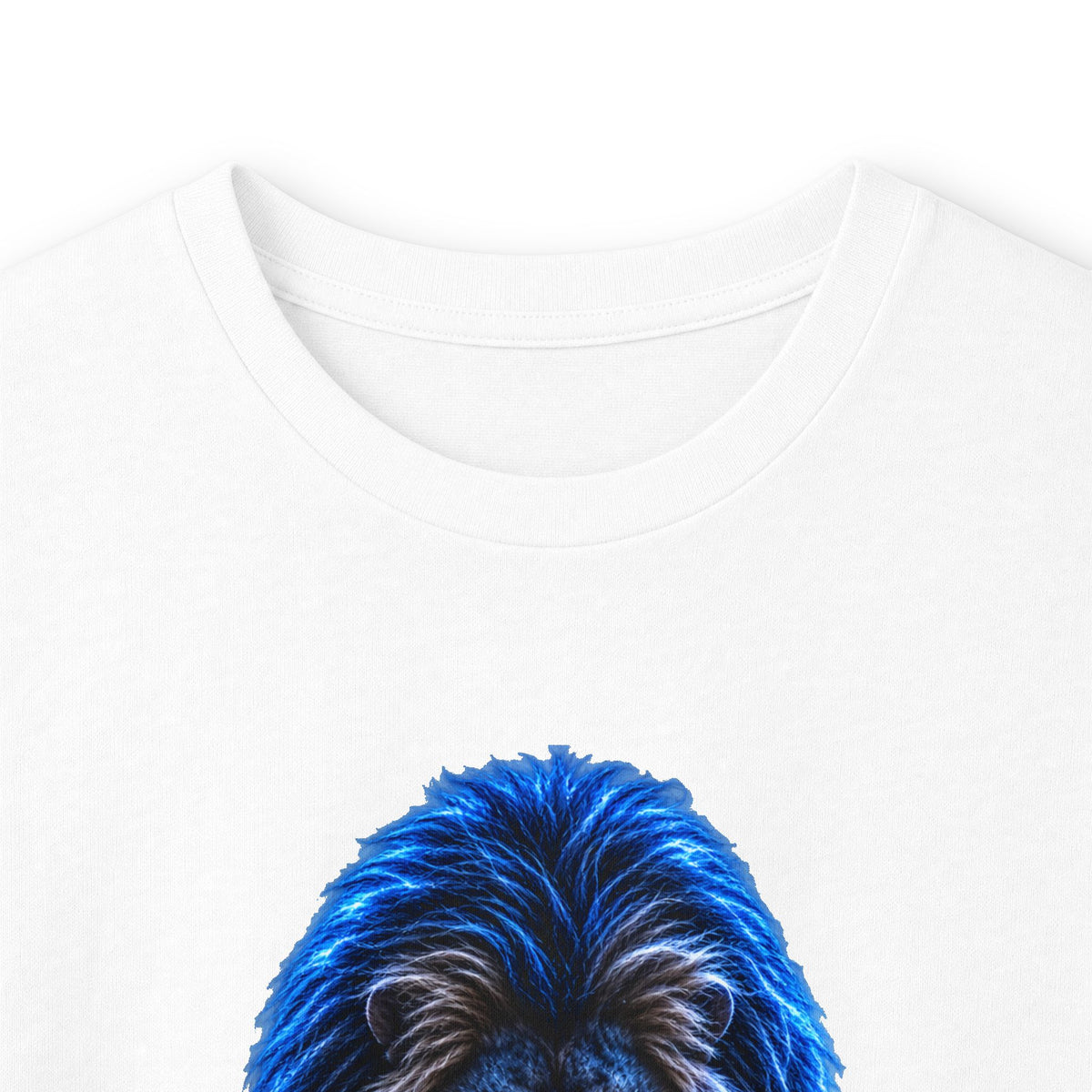 Blue Lion Crest Long Sleeve Tee — Mythic Lion Graphic Shirt