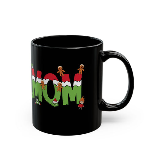 Christmas Mom Mug - Festive Gingerbread & Elf Holiday Coffee Cup (11oz, 15oz)