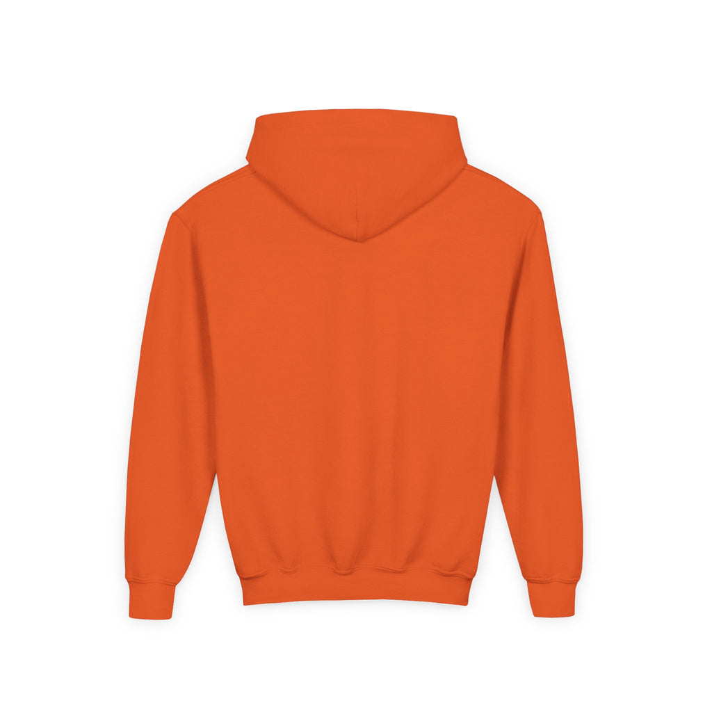 Youth Hoodie – Halloween Monster Truck Kids Pullover (Orange Truck with Bats)