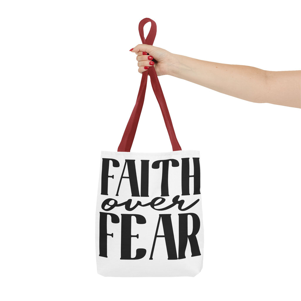 Faith Over Fear Tote Bag — Inspirational Christian Canvas Tote for Church, Gifts & Daily Use