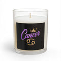 Cancer Zodiac Glass Candle – Purple Glitter Horoscope Scented Candle (11 oz)