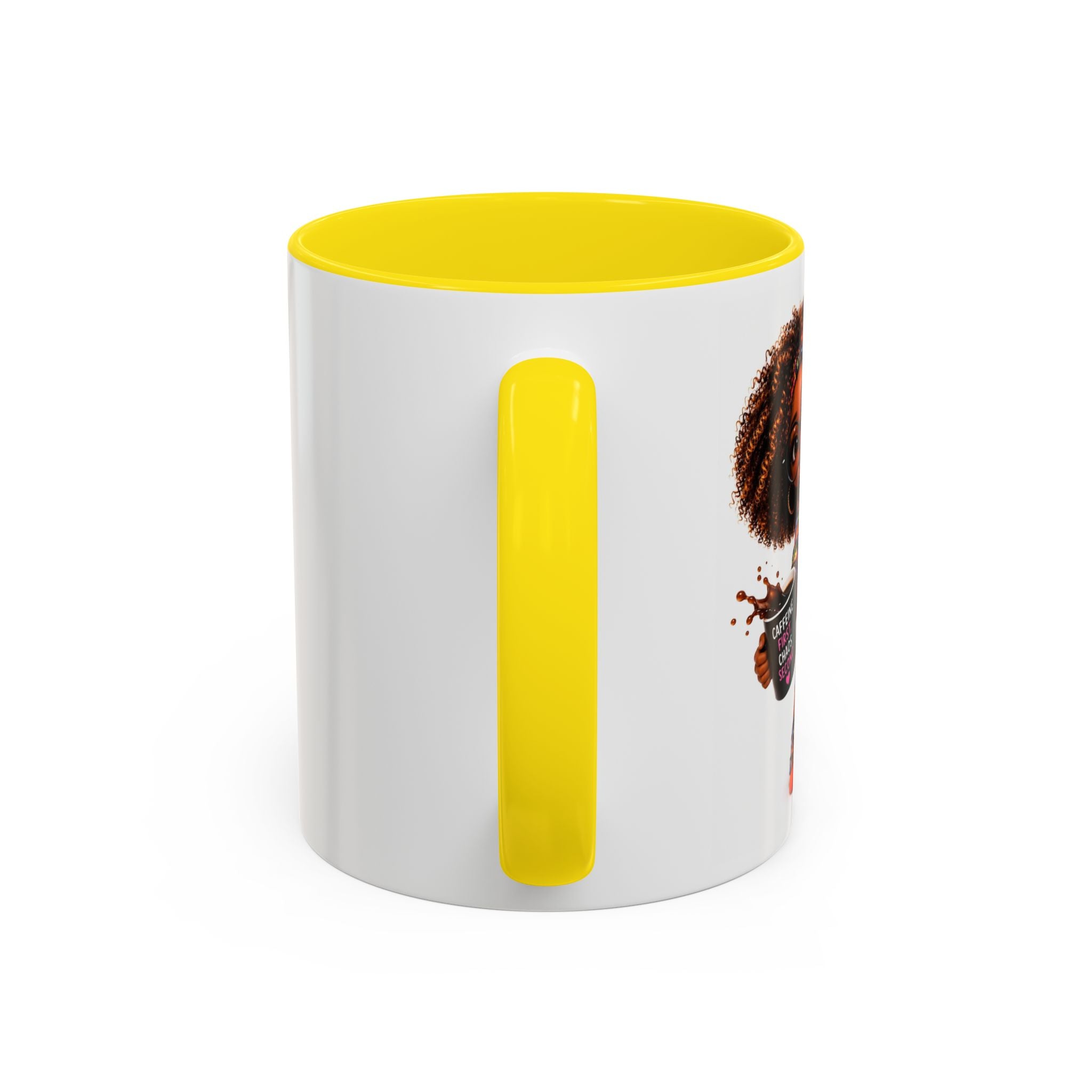 Floral Accent Coffee Mug (11/15oz) — Colorful Botanical Coffee Cup