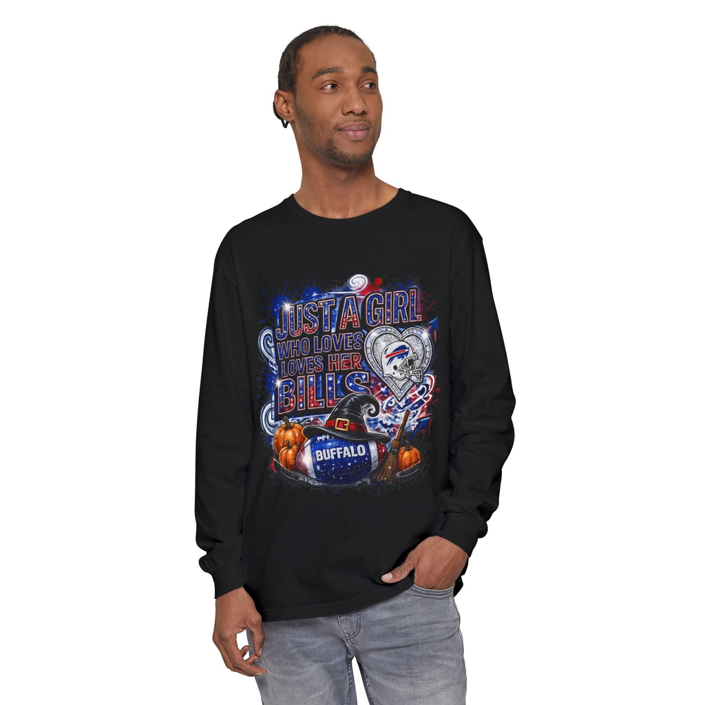 Long Sleeve T-Shirt — "Just a Girl Who Loves Her Bills" Buffalo Football Fan Tee