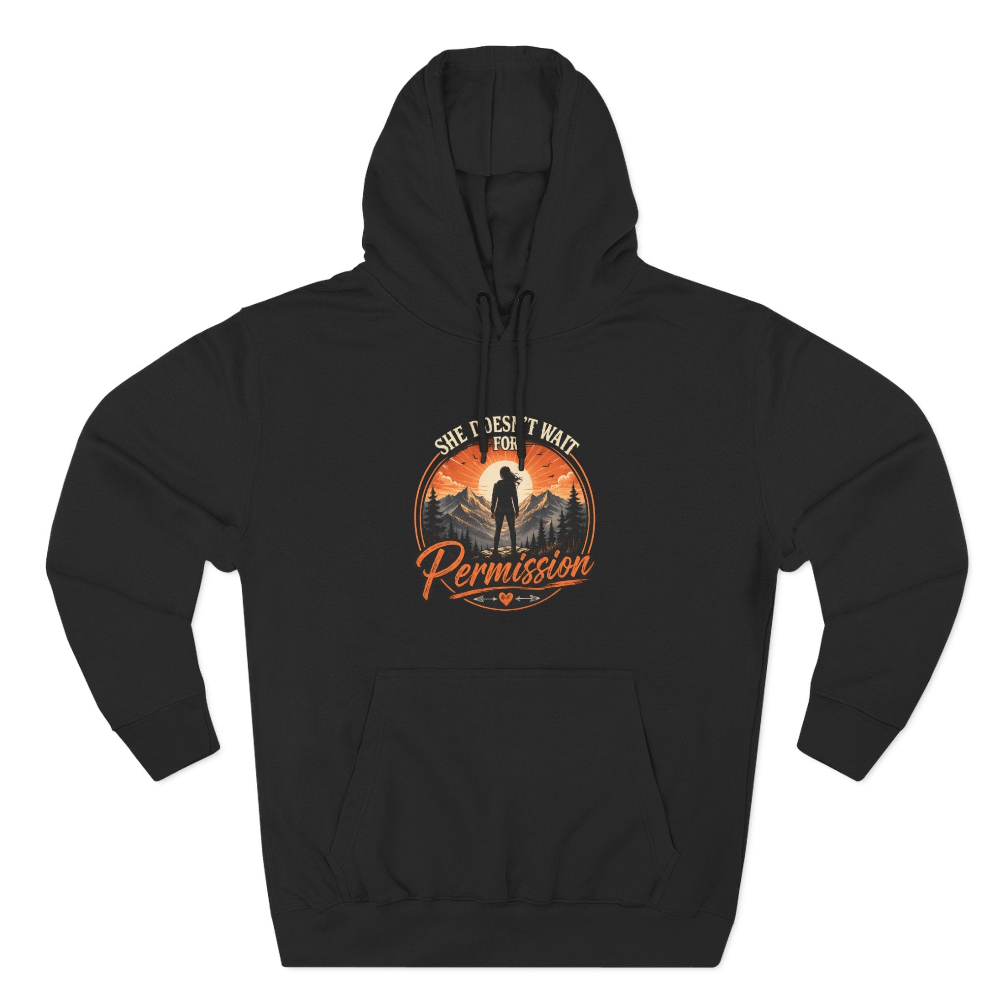 She Doesn’t Wait for Permission Hoodie — Empowering Women Graphic Pullover