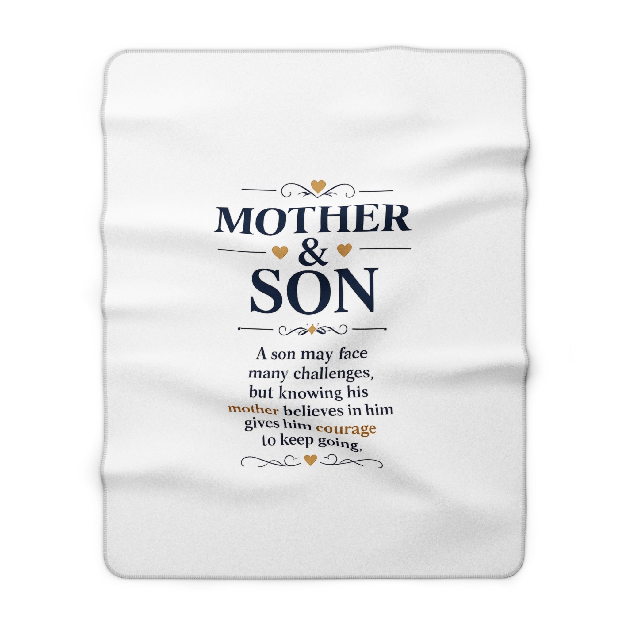 Mother & Son Sherpa Fleece Blanket – Inspirational Quote Keepsake